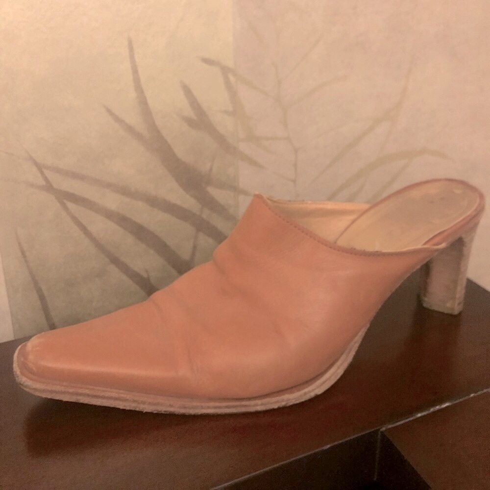 Ester slip-on pointy real leather italian mules